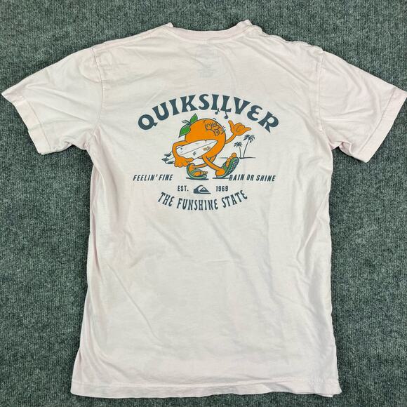 Quiksilver Men's Graphic T-Shirt Size M Pink Florida Funshine State Surf Y2K - Picture 1 of 8